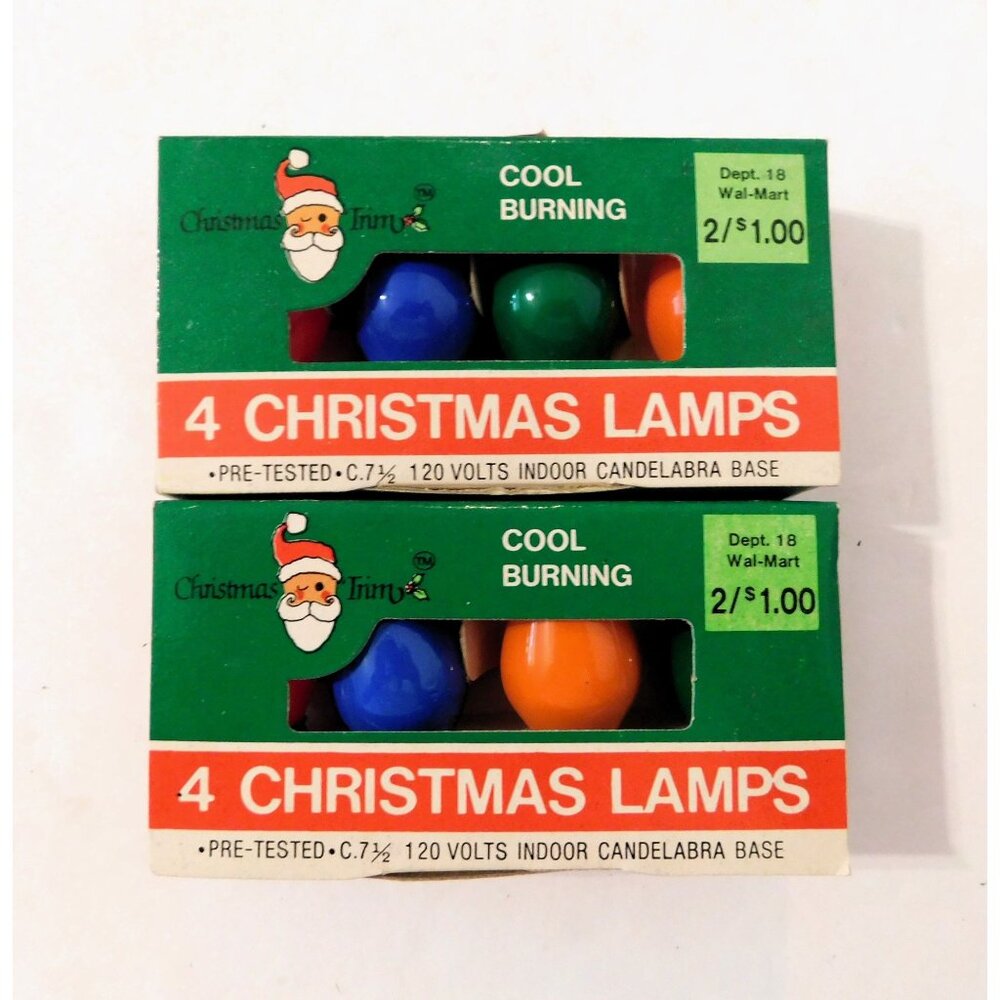 Vintage 8 Christmas Lamps Bulbs C7.5 Candelabra Base Indoor 120 Volts Pre-Tested